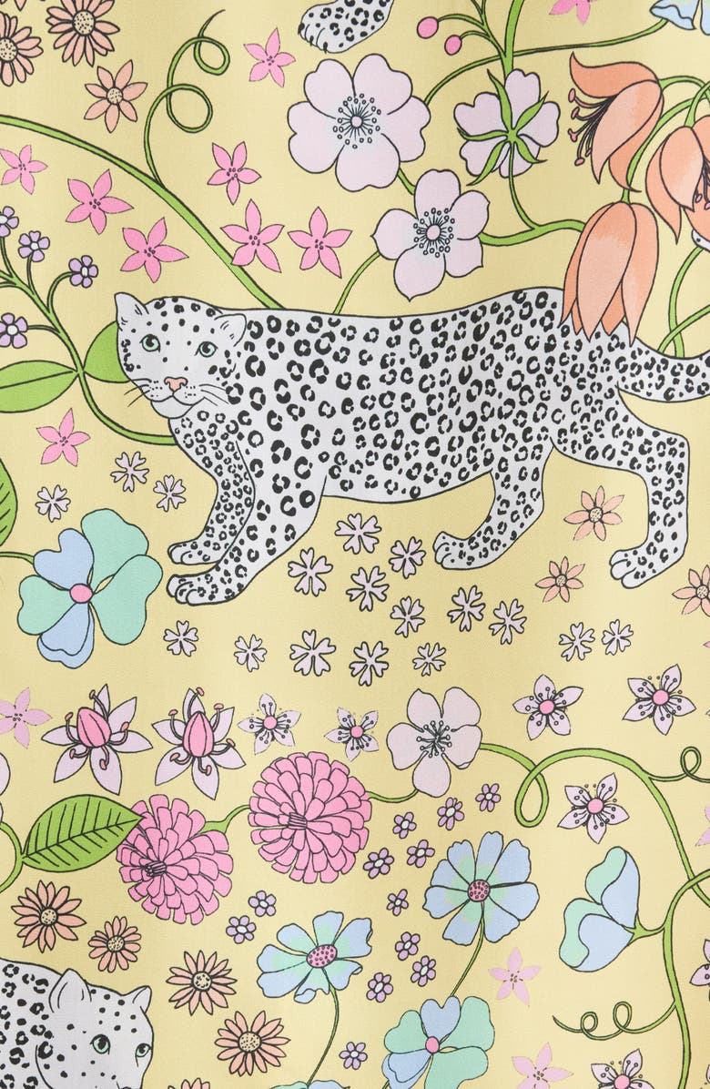 Karen Mabon Snow Leopard Satin Short Pajamas, Alternate, color,