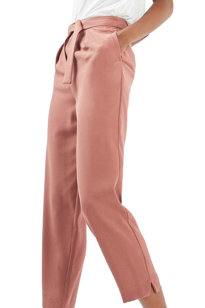 Utility Belt Peg Trousers, Alternate, color, ROSE