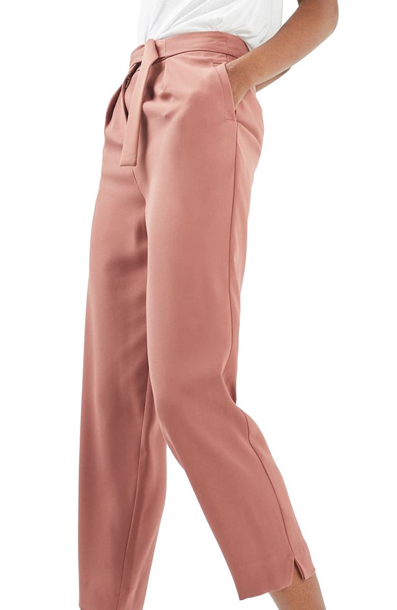 Topshop Utility Belt Peg Trousers, Alternate, color, 