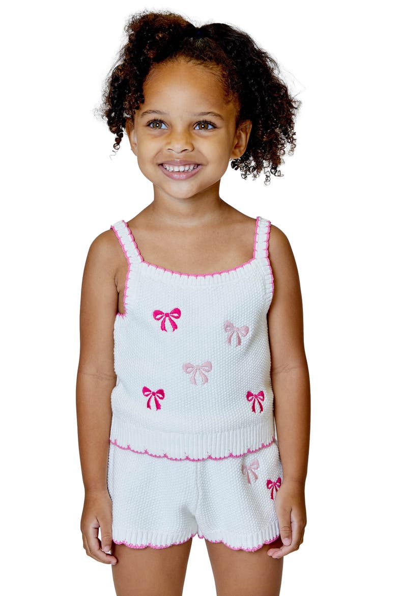 Kids' Bow Sweater Tank & Shorts Set, Main, color, WINTER WHITE
