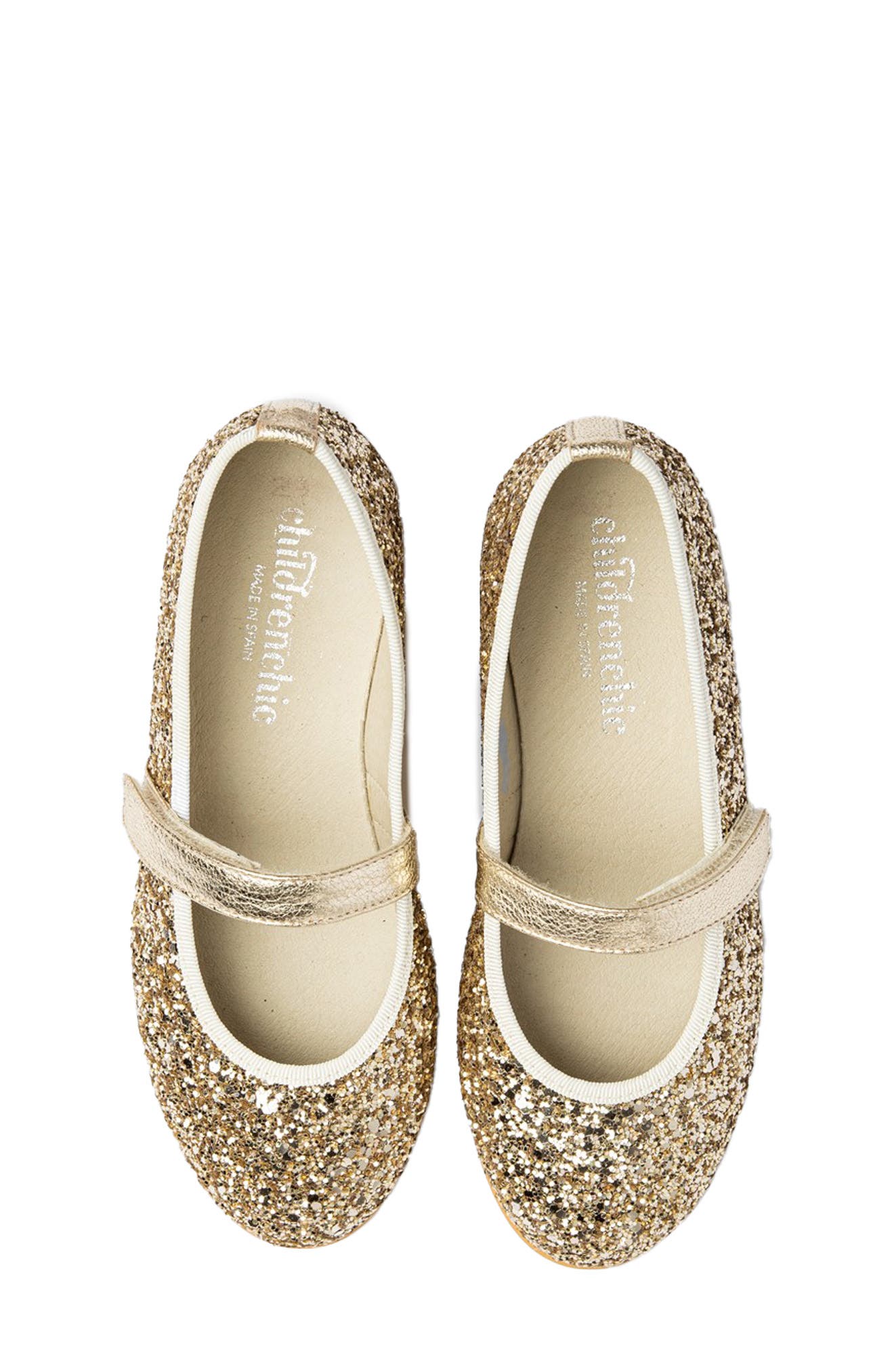 Kids' Glitter Mary Jane, Alternate, color, GOLD