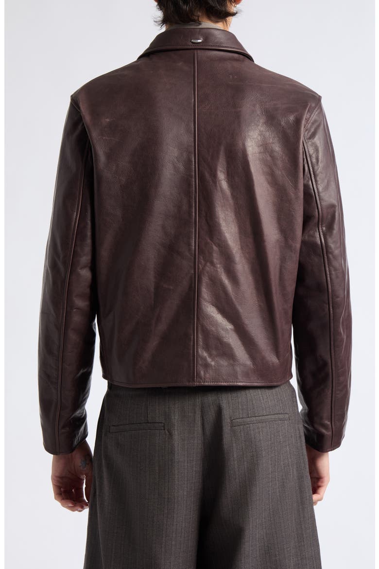 Mini Leather Jacket, Alternate, color, MATTED BROWN