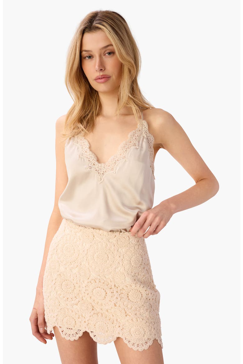 Demeter Cotton Lace Miniskirt, Alternate, color, BONE