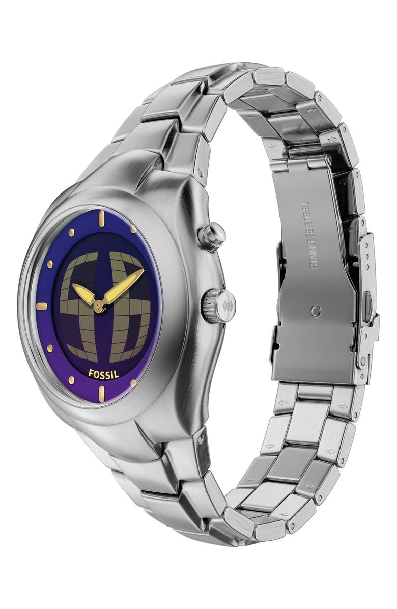Fossil Archival Big Tic<sup>®</sup> Anadigi Bracelet Watch, 40mm, Alternate, color, Silver