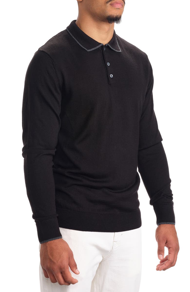 STUDIO GARNET LOS ANGELES Merino Wool Polo Sweater, Alternate, color,