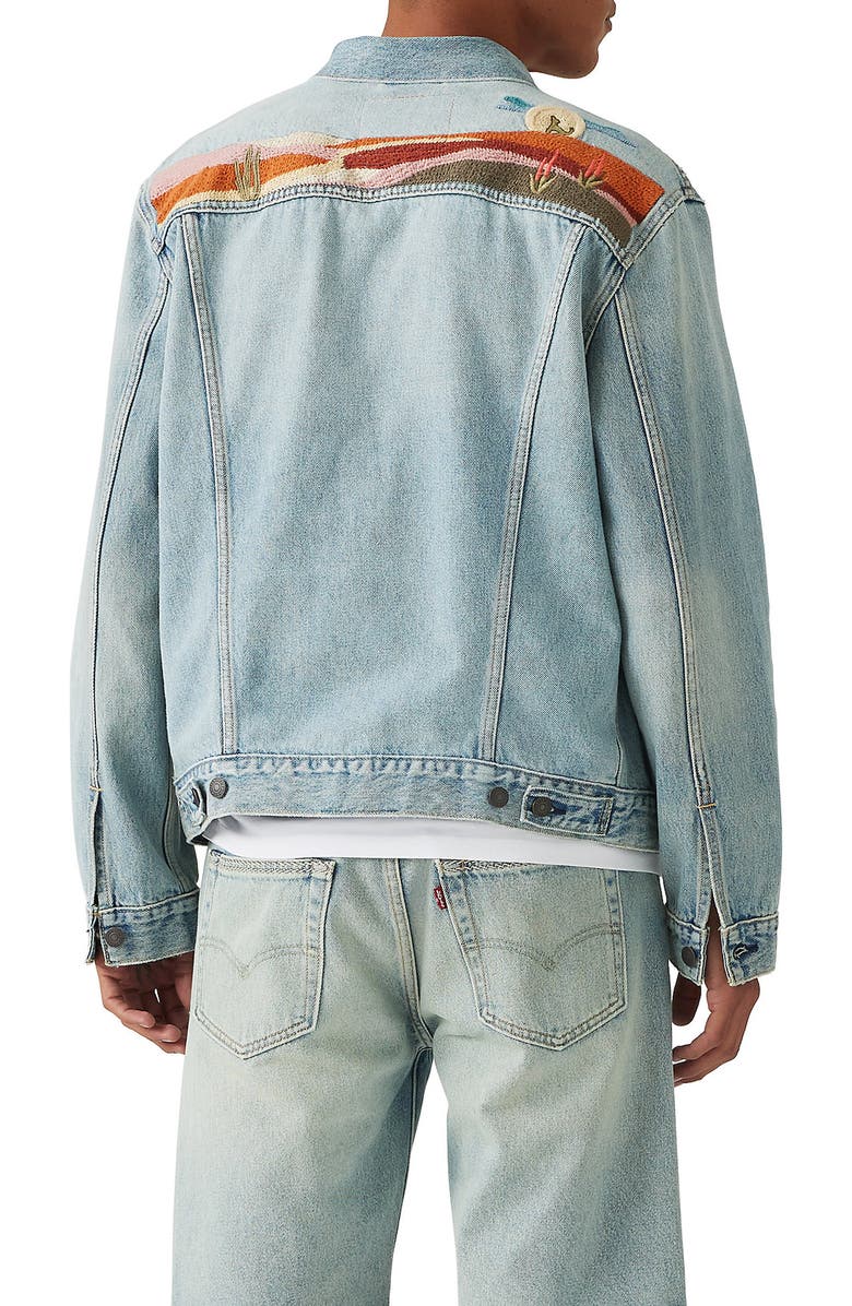 Levi's<sup>®</sup> Embroidered Denim Trucker Jacket, Alternate, color,