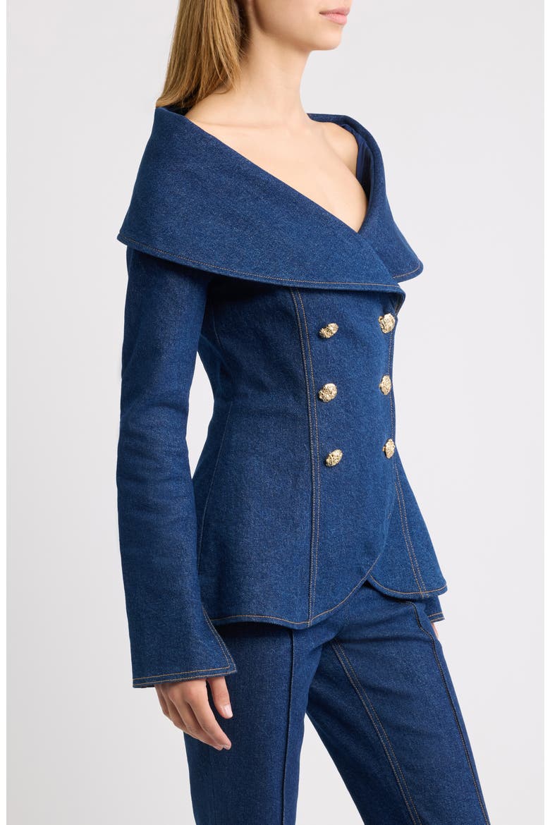 Jordan Double Breasted Denim Jacket, Alternate, color, BLUE