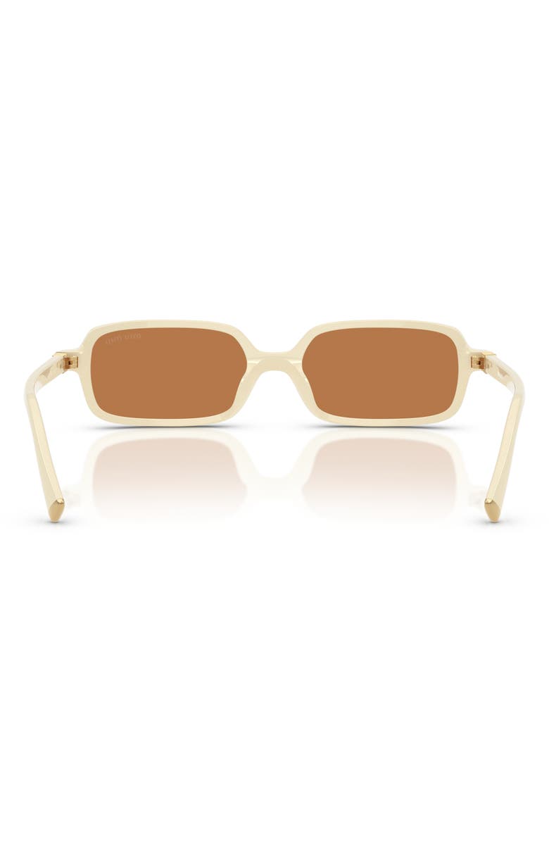Miu Miu 52mm Rectangular Sunglasses, Alternate, color, Milk/ Brown