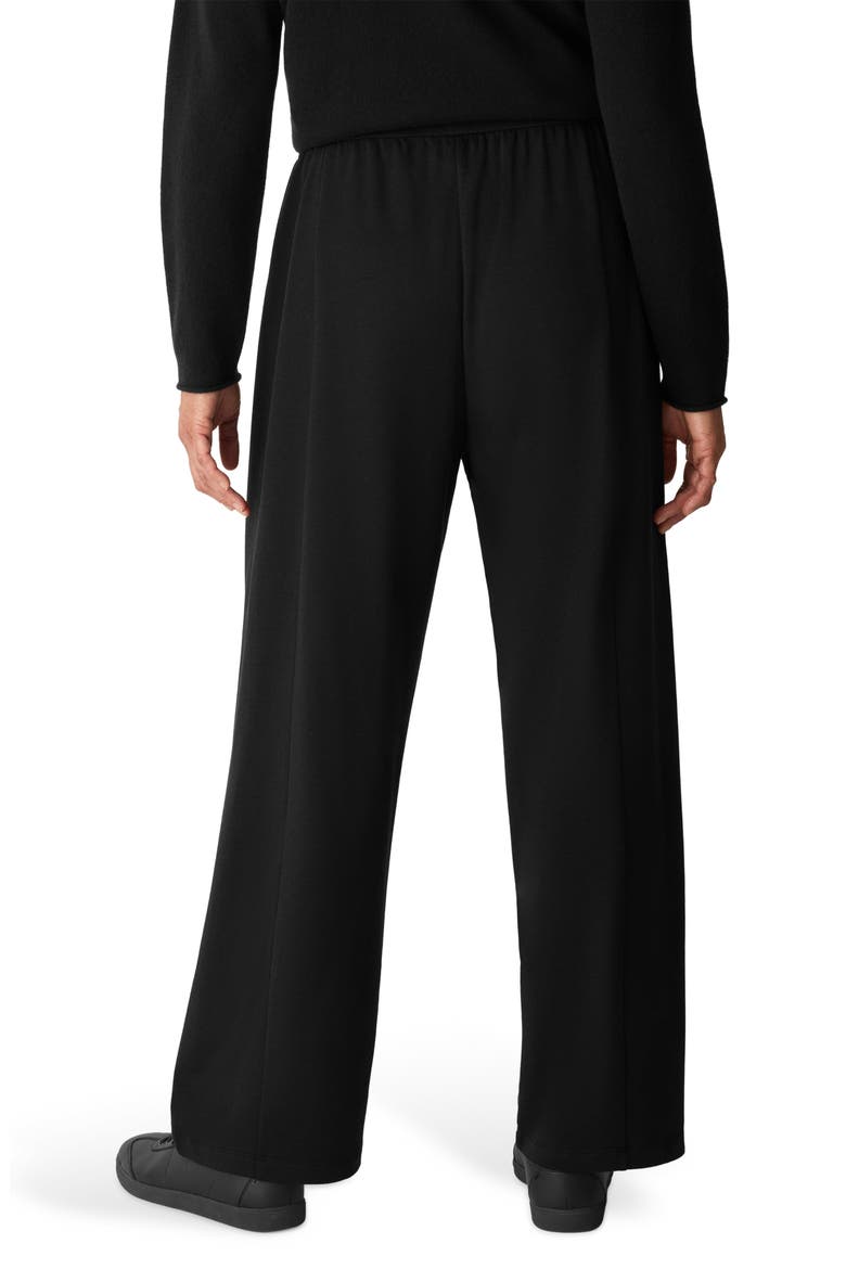 Pleated Straight Leg Ankle Pants, Alternate, color, BLACK