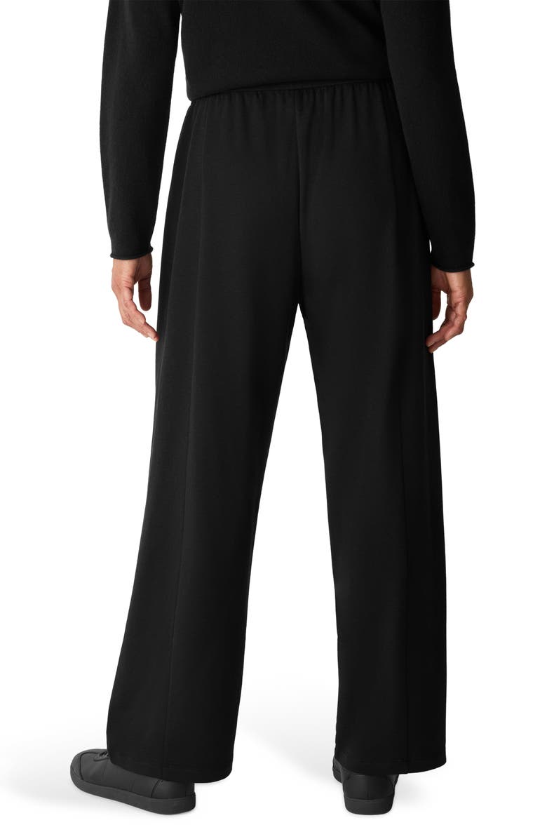 Eileen Fisher Pleated Straight Leg Ankle Pants, Alternate, color, Black
