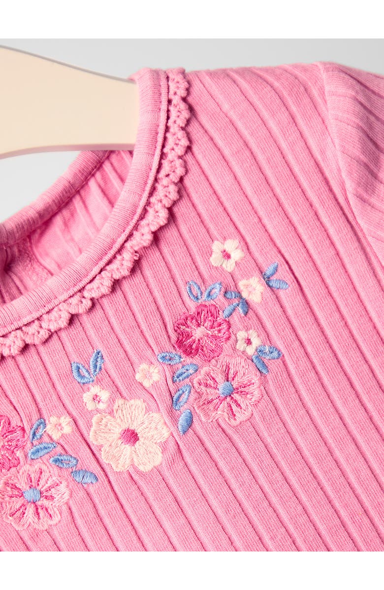 JOJO MAMAN BEBE Kids' Floral Embroidered Long Sleeve Cotton Dress, Alternate, color, Pink