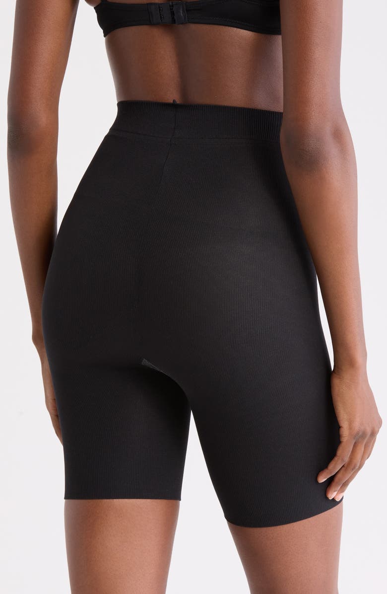 Assets by Spanx High Waist Shaping Shorts, Alternate, color, Black