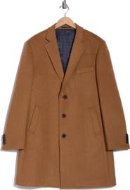 English Laundry Wool Blend 3-Button 3/4 Length Top Coat