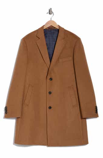 English Laundry Wool Blend 3-Button 3/4 Length Top Coat