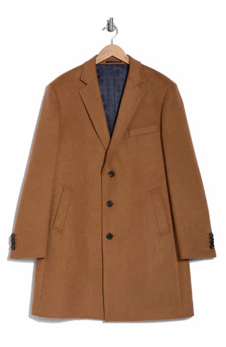 English Laundry Wool Blend 3-Button 3/4 Length Top Coat