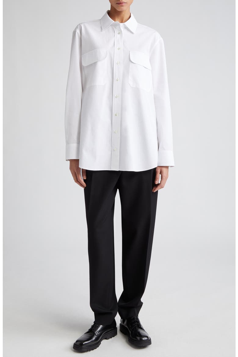 Bacall Cotton Twill Pants, Alternate, color, BLACK