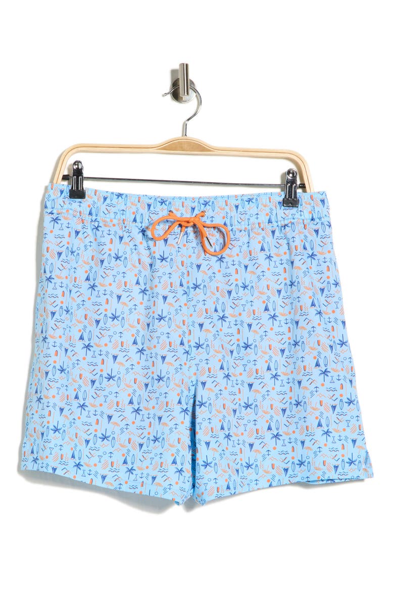 Martini Tower Swim Shorts, Alternate, color, BLUE