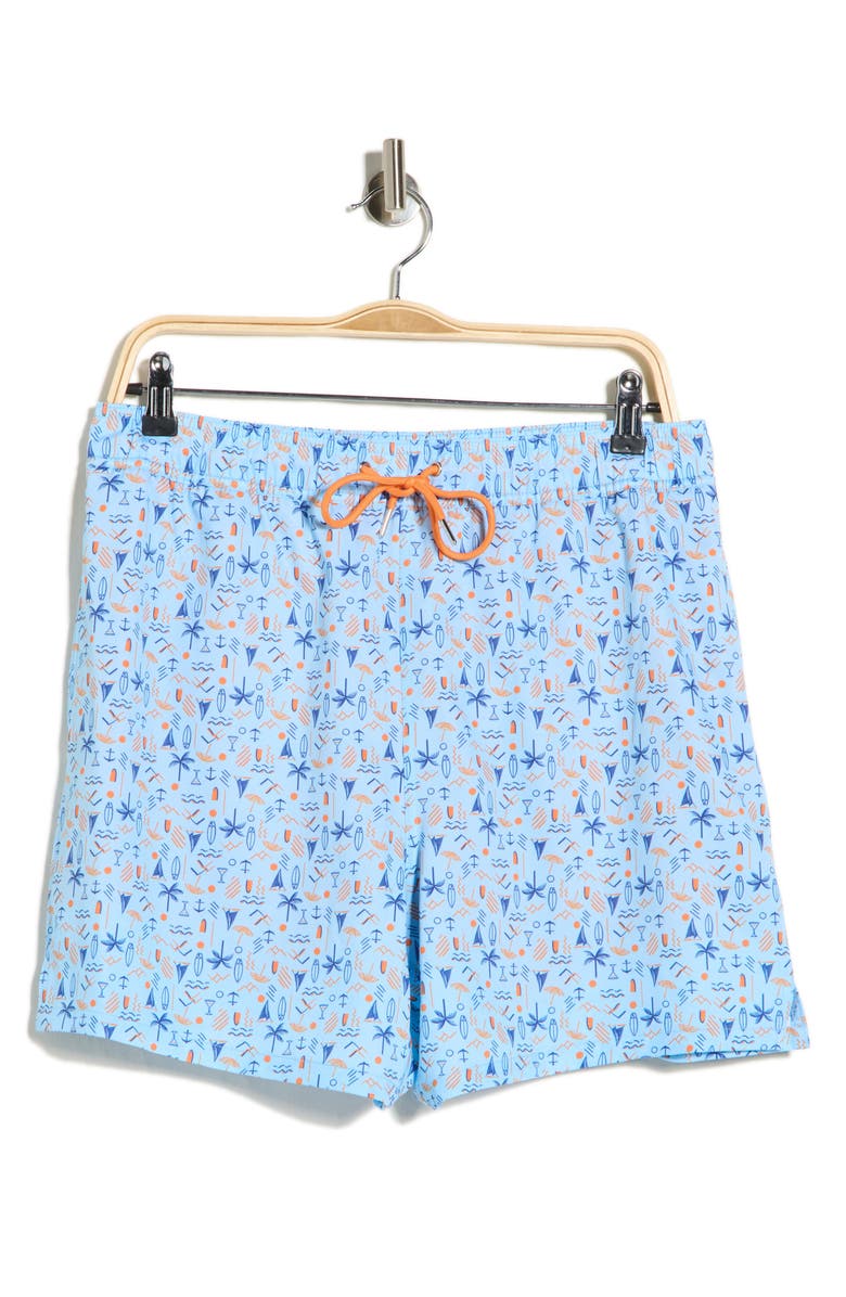 Robert Graham Martini Tower Swim Shorts, Main, color, Blue