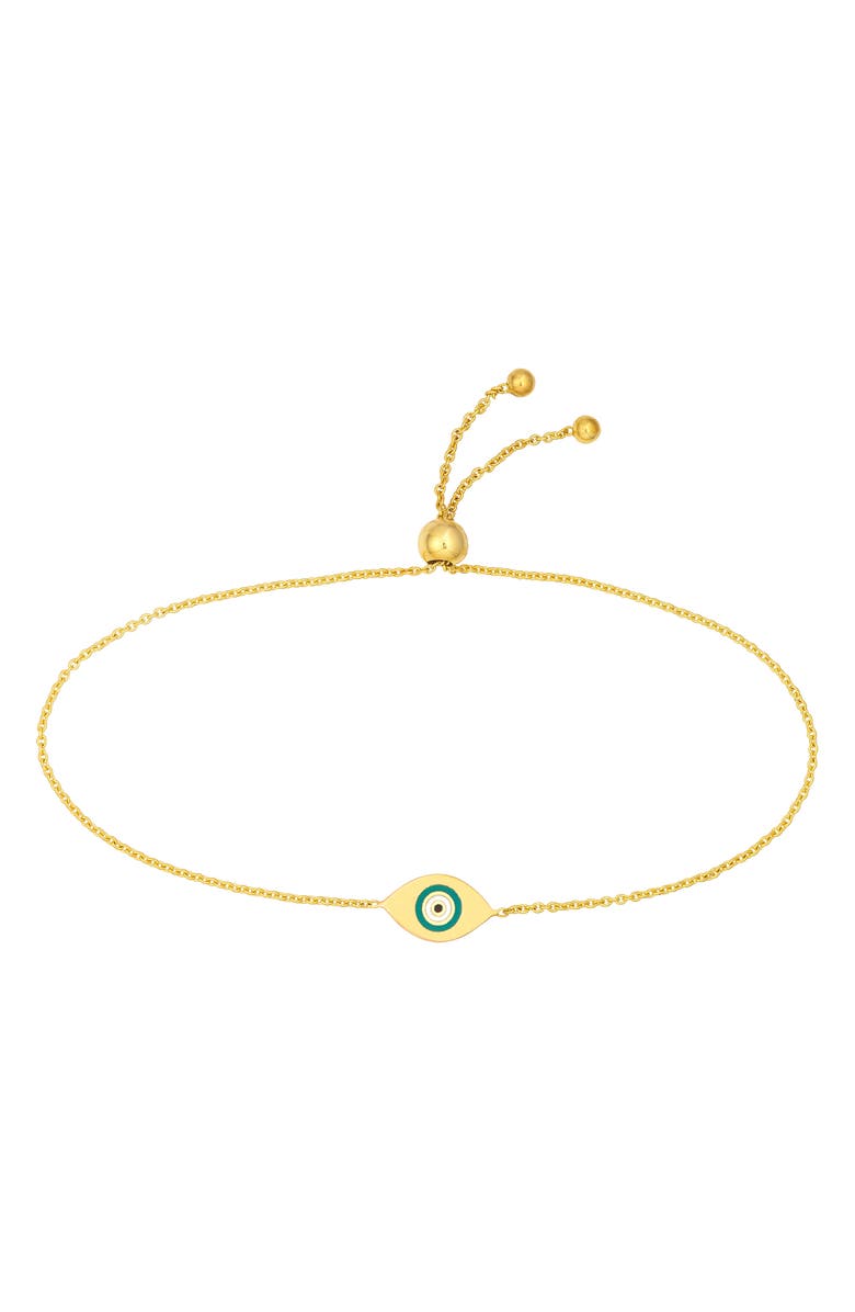 HAWLEY ST 14K Gold Enamel Evil Eye Slider Bracelet, Main, color,