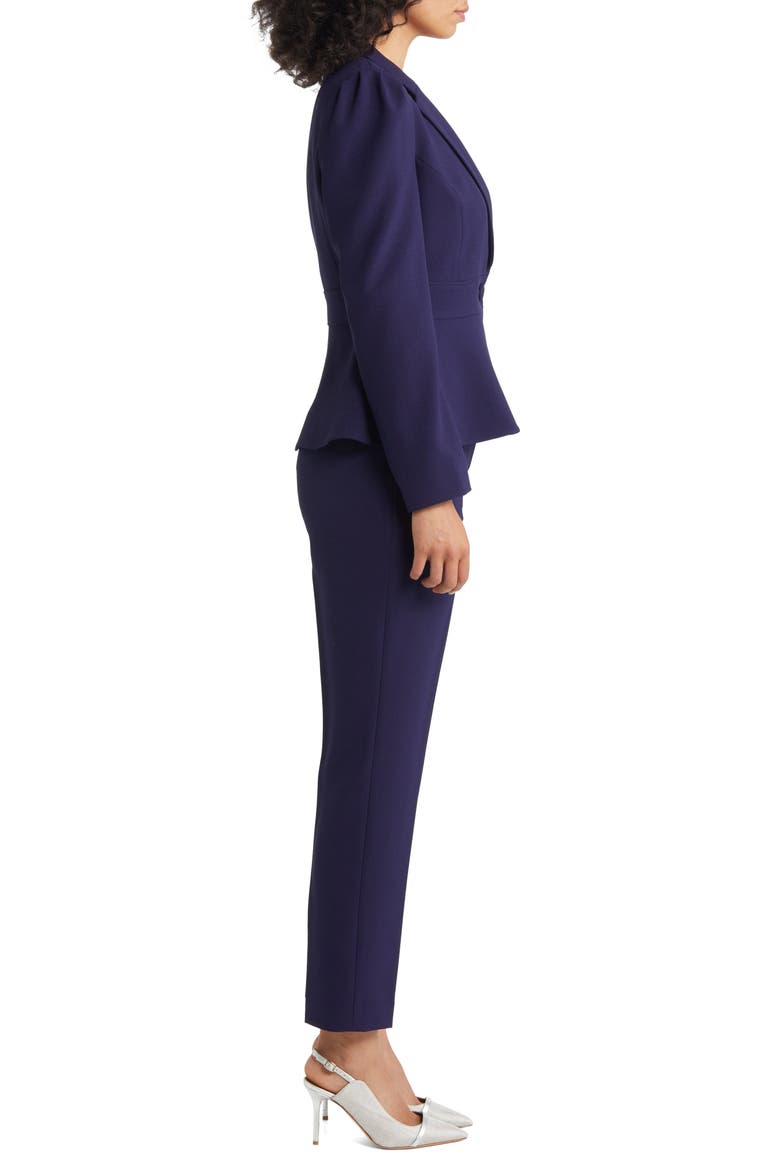 Peplum Blazer & Tapered Pants Set, Alternate, color, MIDNIGHT NAVY
