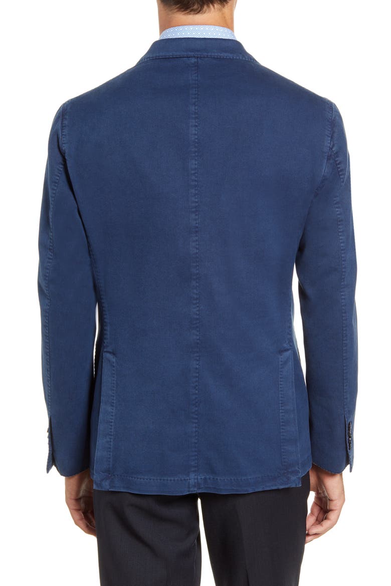Trim Fit Solid Cotton Sport Coat, Alternate, color, BLUE