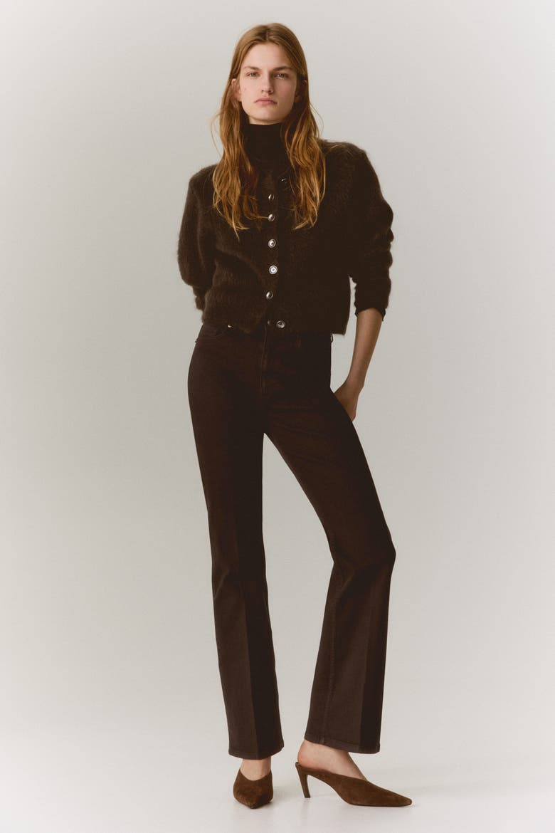 Bootcut High Jeans, Main, color, Dark brown