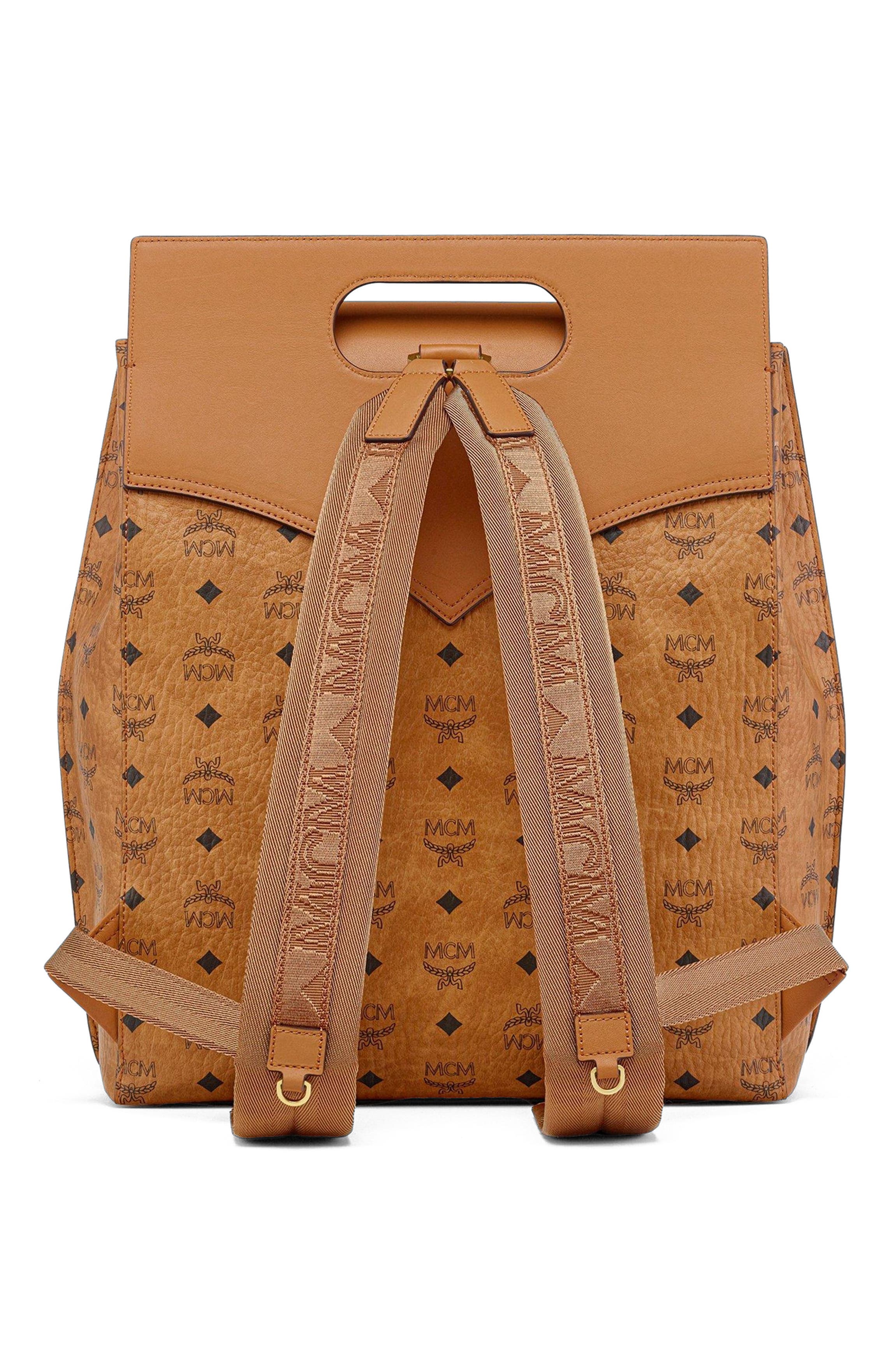 MCM Diamond Backpack in Visetos Leather Mix, Alternate, color, 