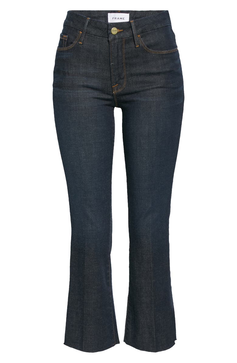 FRAME Le Crop Mini Boot High Waist Raw Hem Jeans, Alternate, color, 