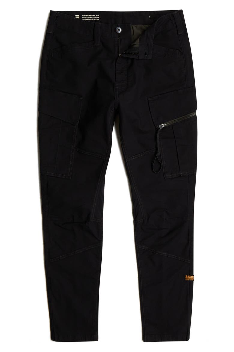 Zip Pocket 3D Skinny Cargo Pants 2.0, Alternate, color, DARK BLACK
