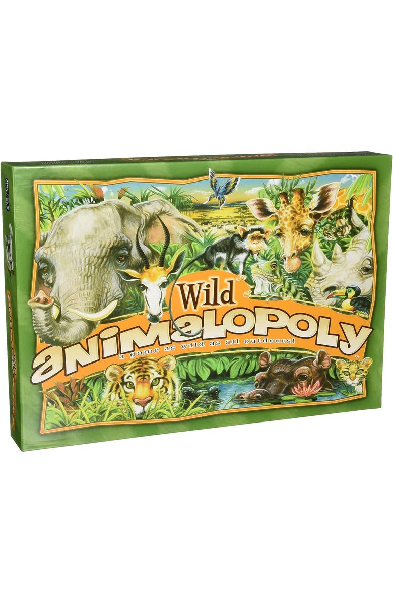 Late for the Sky Wild Animalopoly Monopoly Board Game, Main, color, Multicolored