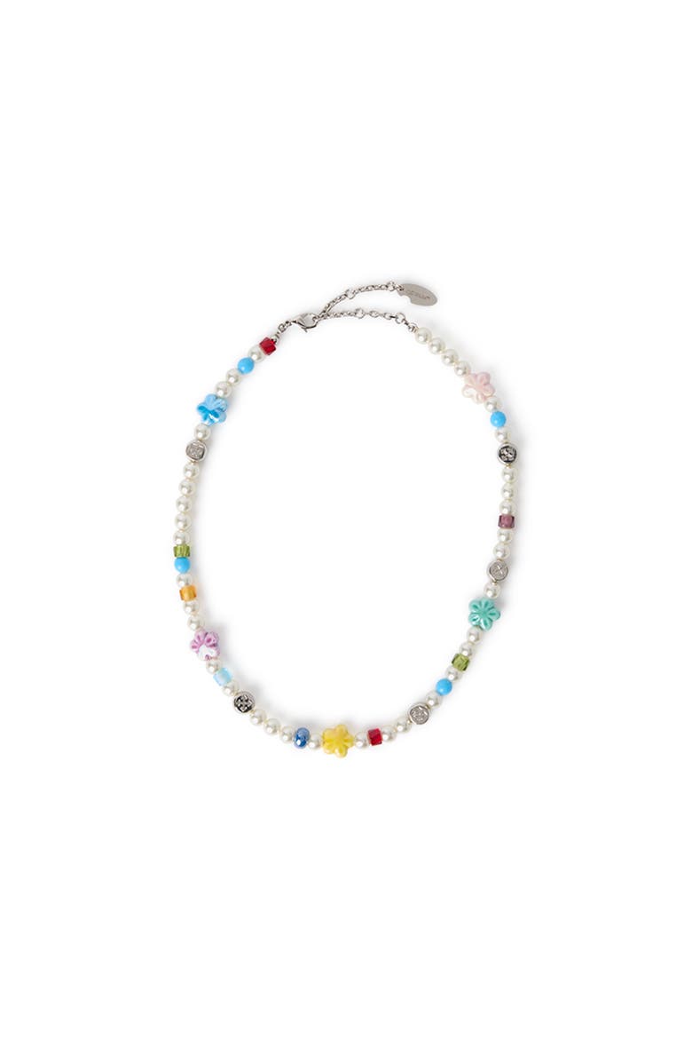Women's Arrow Pearl & Beads Necklace, Main, color, Silver