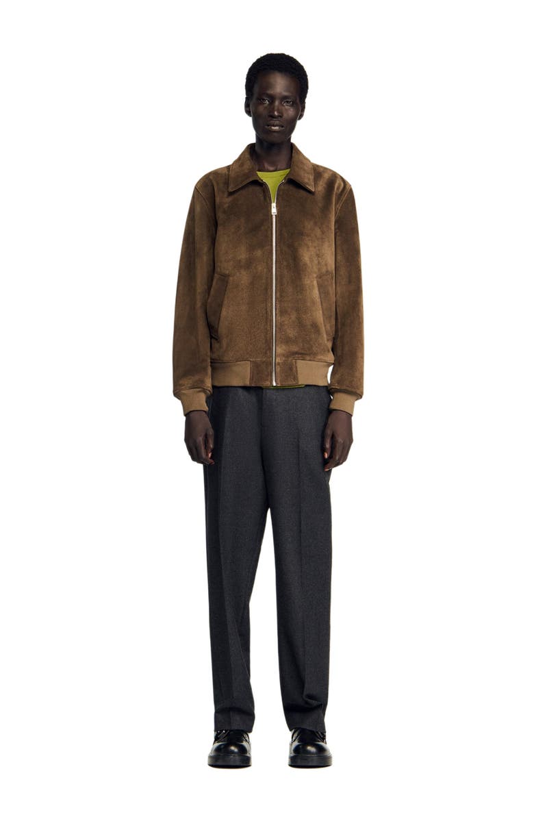 SANDRO Quilted zip jacket, Alternate, color, Caramel