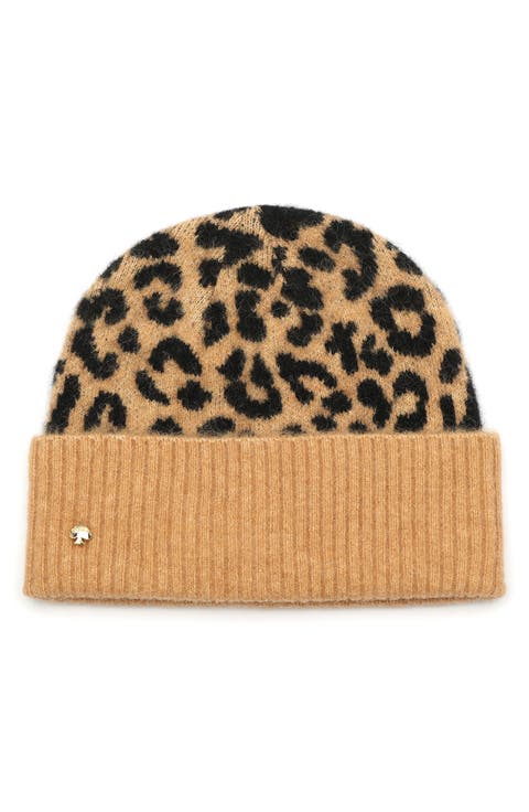 classic leopard cuff beanie