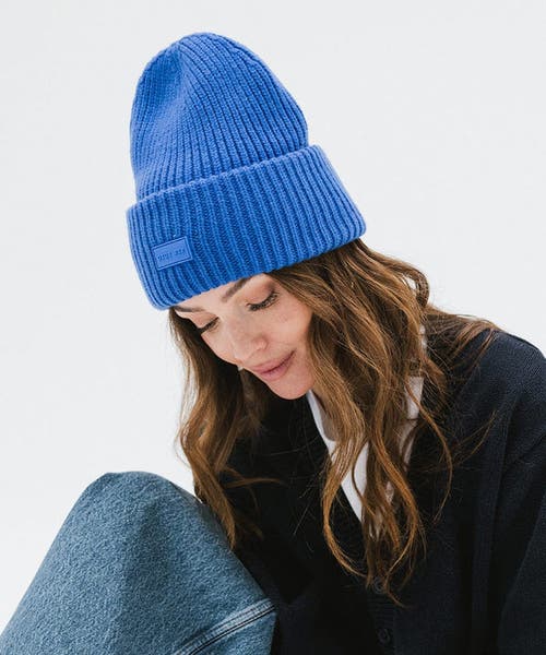 Gigi Pip Gigi Merino Wool Chunky Ribbed Beanie In Alpine Blue