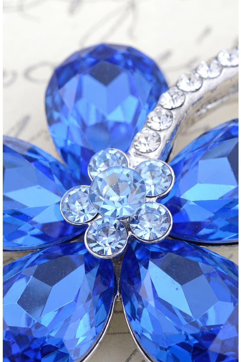 Sapphire Crystal Daisy Flower Pendant Necklace, Alternate, color, Sapphire