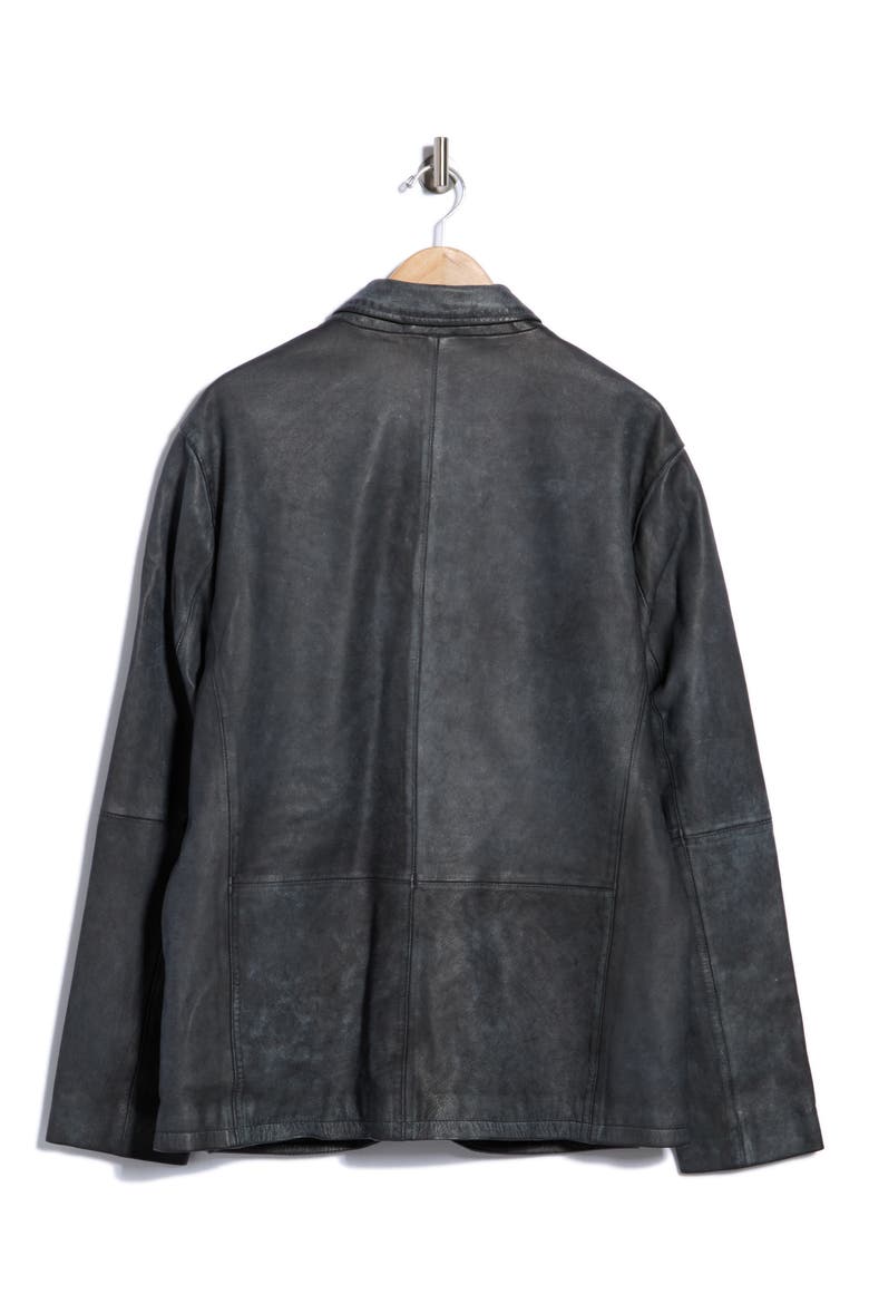 Ward Suede Multi Button Leather Jacket, Alternate, color, DEEP CHARCOAL