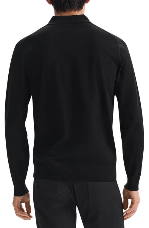 Theory Goris Long Sleeve Polo In Black