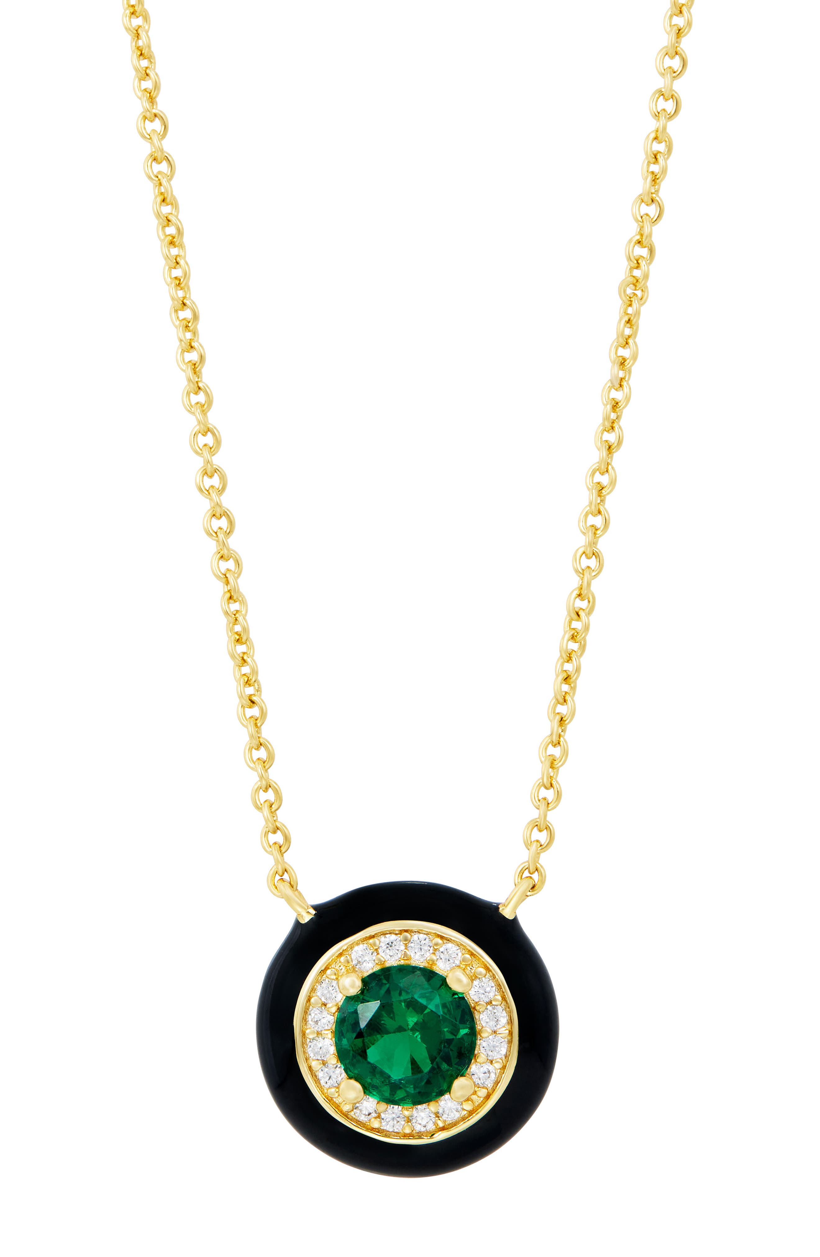 Enamel and Cubic Zirconia Pendant Necklace