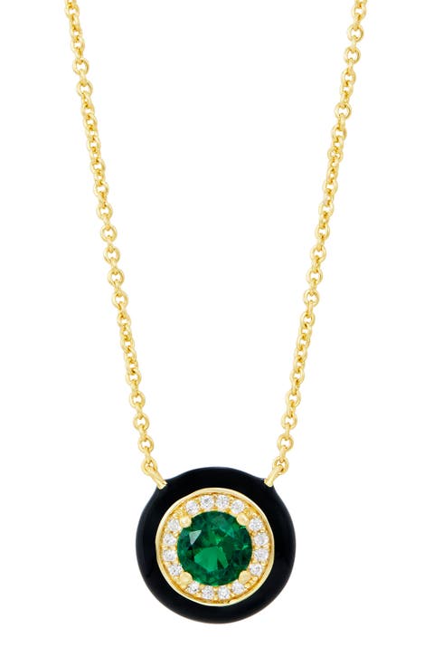 Enamel and Cubic Zirconia Pendant Necklace