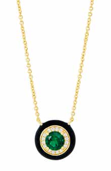 Enamel and Cubic Zirconia Pendant Necklace