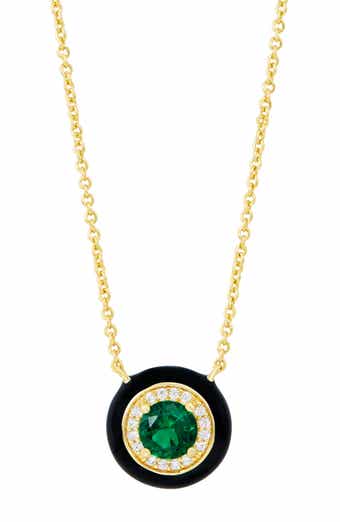 Enamel and Cubic Zirconia Pendant Necklace