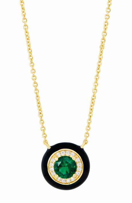 Enamel and Cubic Zirconia Pendant Necklace