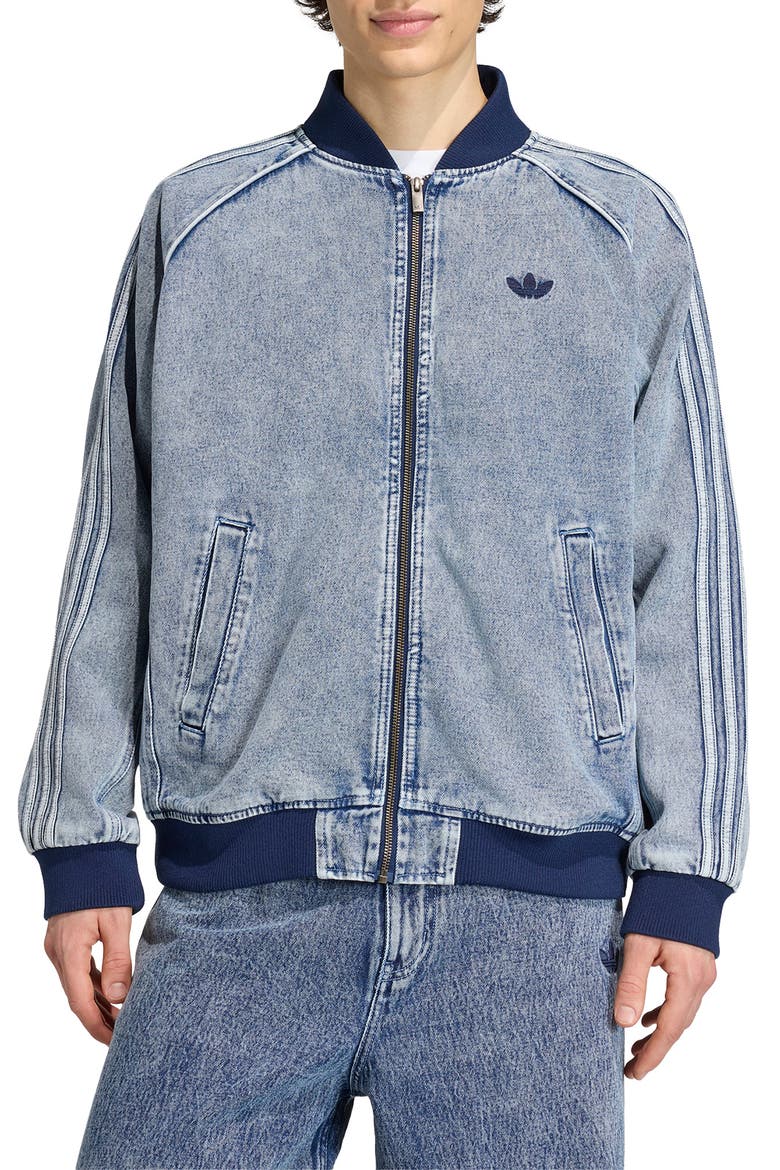 Denim Bomber Jacket, Main, color, LIGHT DENIM