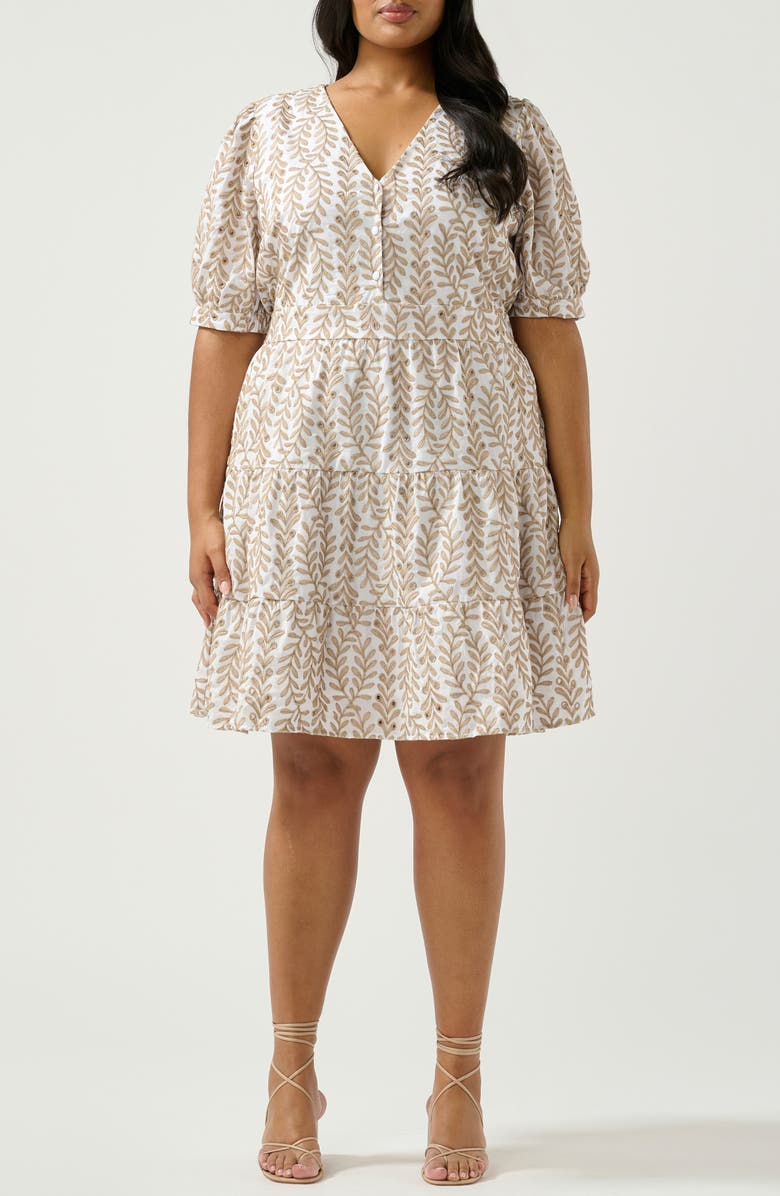 Estelle La Croisette Ruffle Hem Dress, Main, color, Sand/ Milk