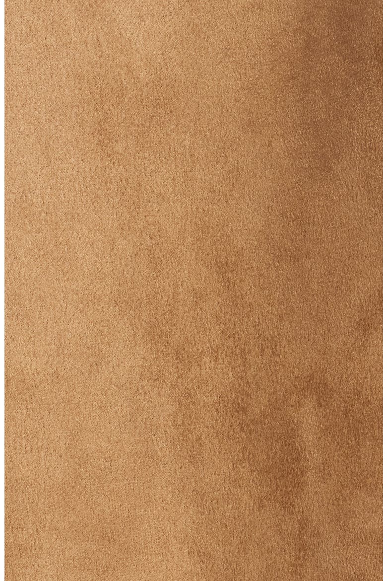 Finnian Oversize Faux Suede & LuxeFluff Moto Jacket, Alternate, color, CHESTNUT