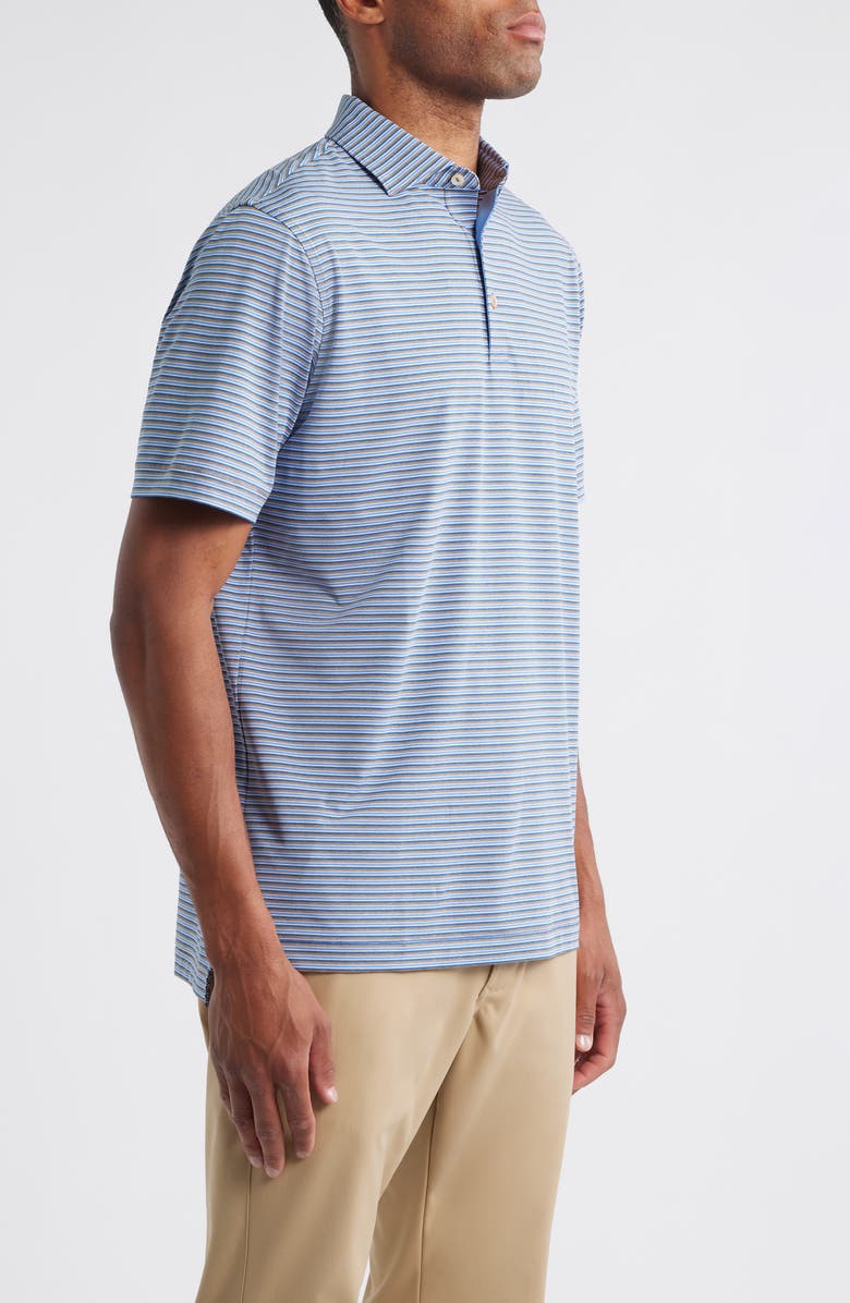 Peter Millar Lenway Stripe Performance Jersey Polo, Alternate, color, Poplar Brown