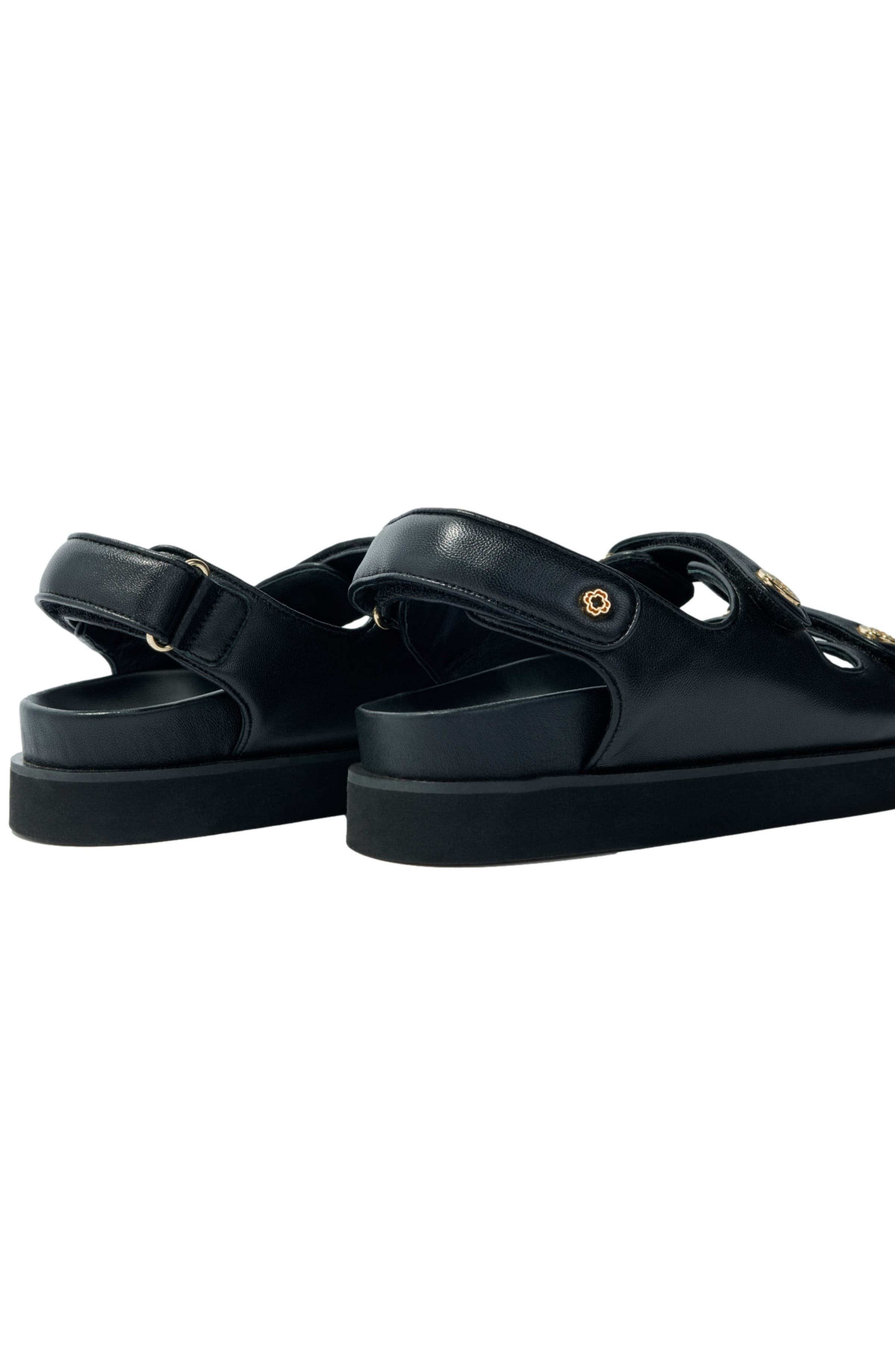 maje Flat leather sandals, Alternate, color, 