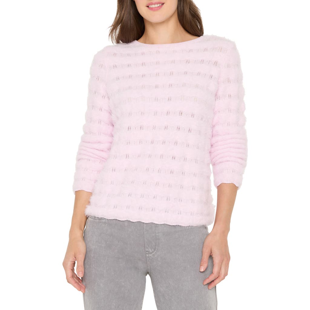 Nic + Zoe Nic+zoe Cozy Waves Striped Sweater In Pink