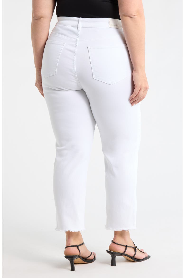 Frayed Ankle Straight Leg Jeans, Alternate, color, WHITE