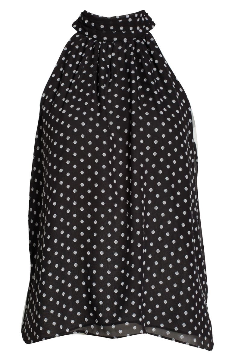 1.STATE Polka Dot Gathered Halter Neck Chiffon Top, Alternate, color, 